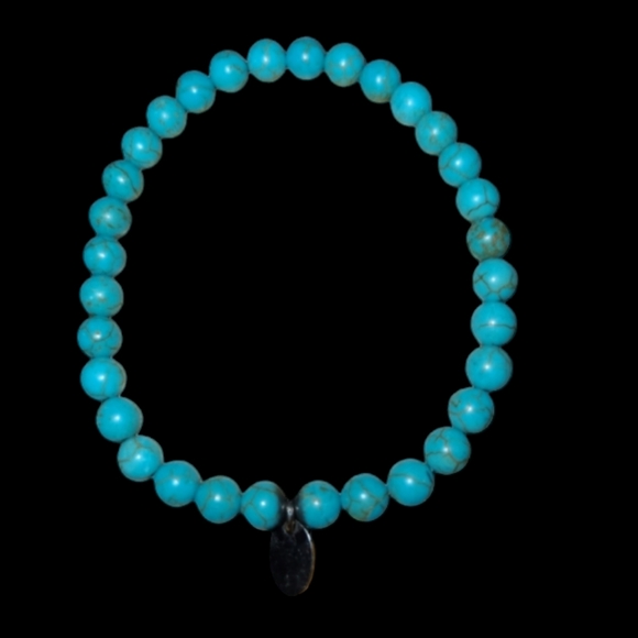 6" Howlite 6mm Beaded Bracelet L8 - Picture 2 of 2